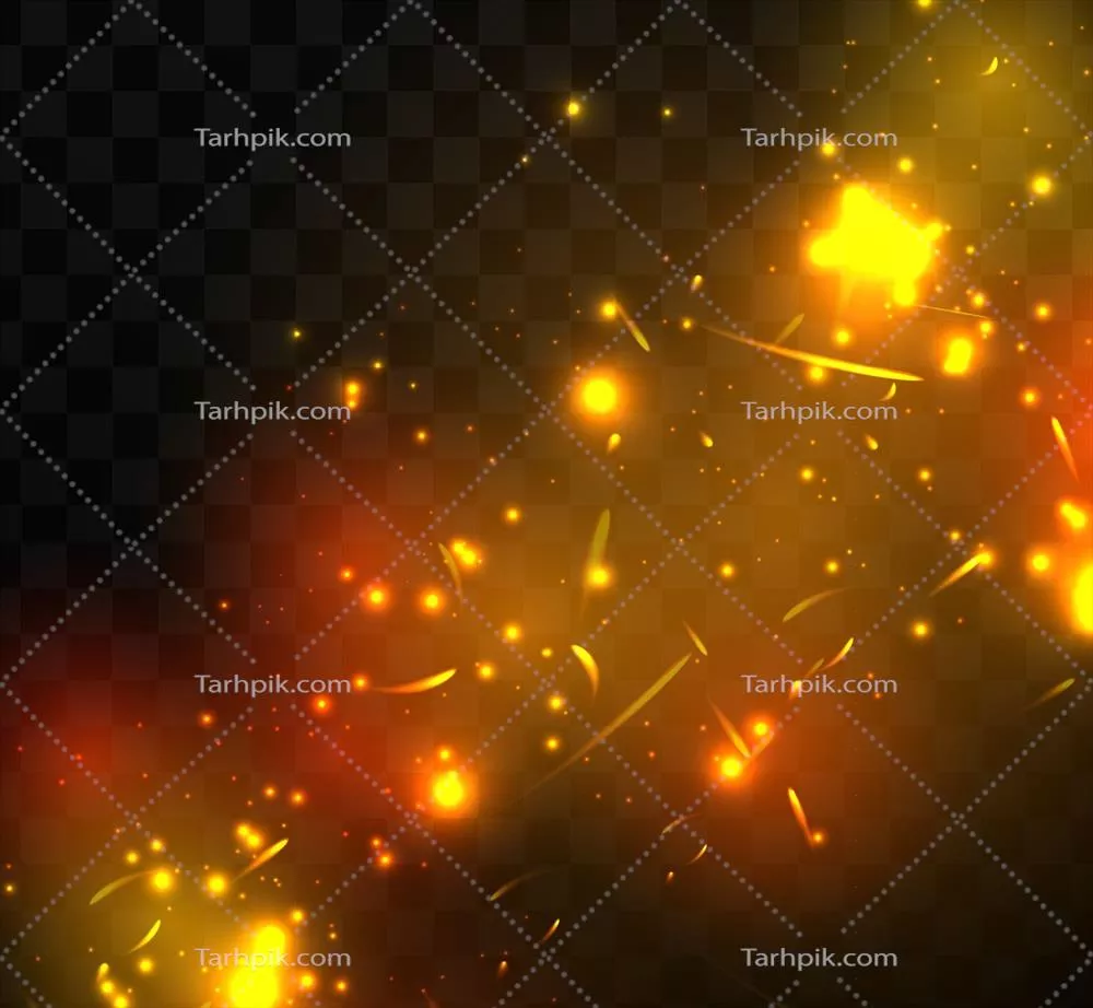 محیط شفاف با افکت آتشین درخشان برای طراحیهای وکتور