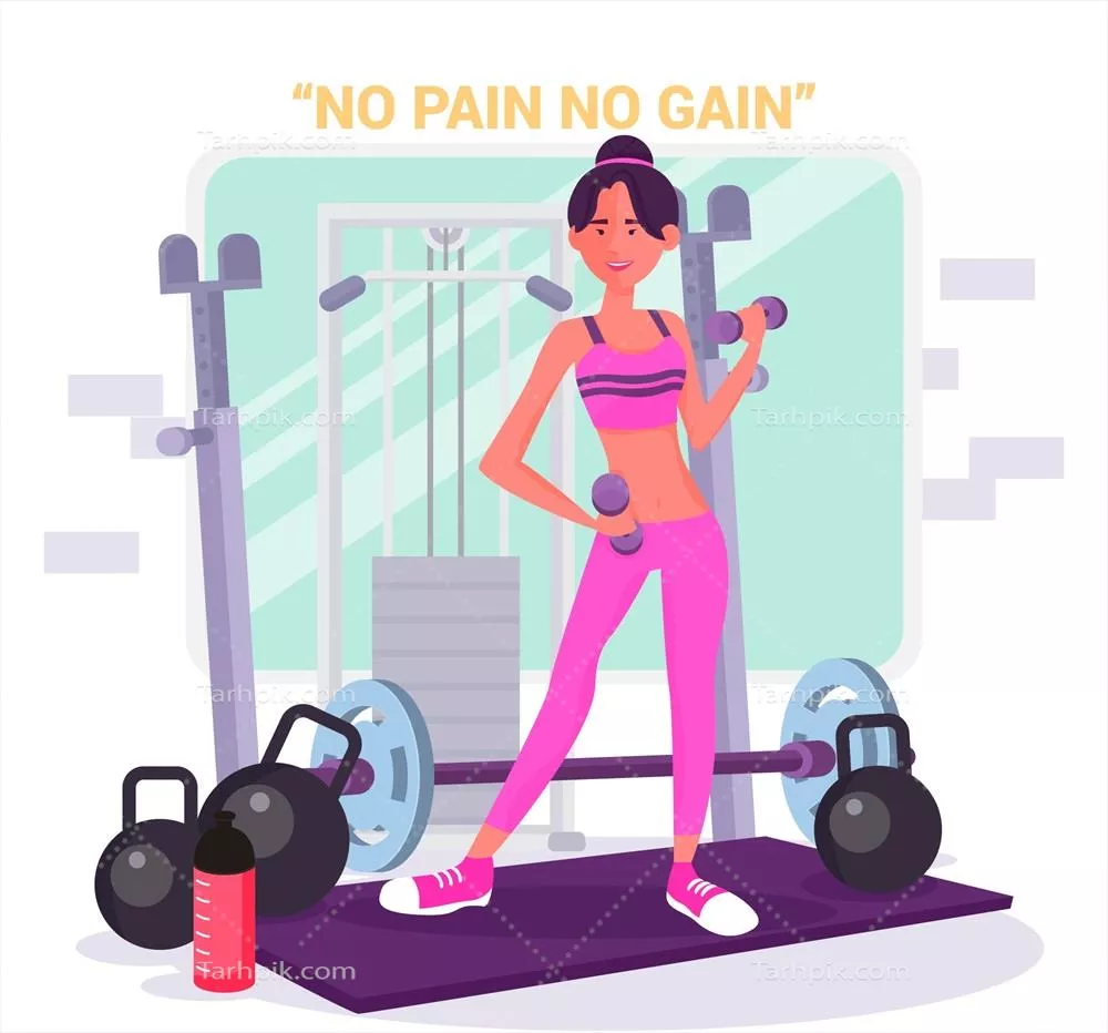 پسزمینه ورزشی از تمرین افراد در باشگاه ورزشی با طراحی وکتور