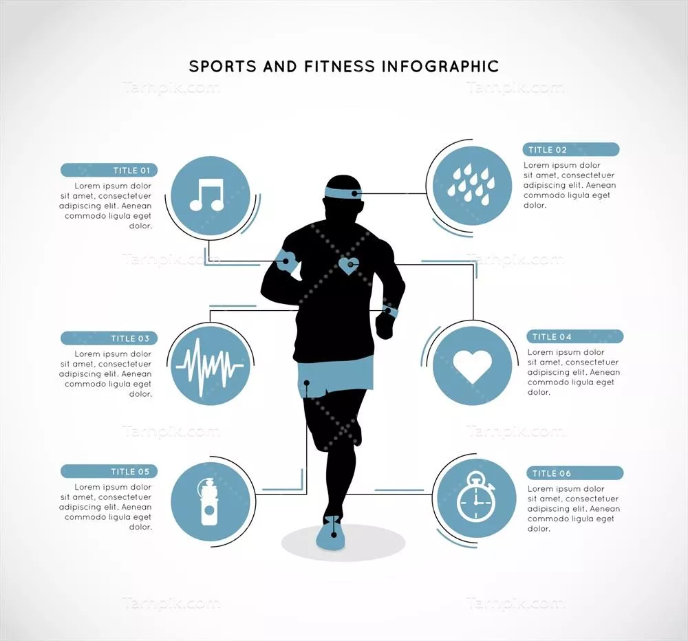 اینفوگرافی وکتوری دونده ورزشی: طراحی و اطلاعات مرتبط با دویدن