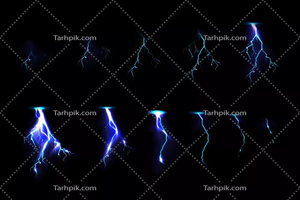 وکتور اسپرایت شیت با رعد و برق برای انیمیشن بازی ها