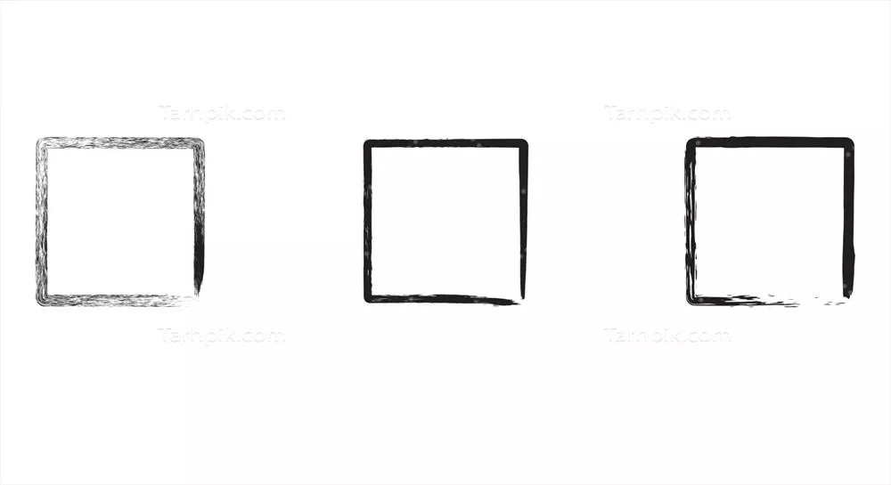 طراحی و تصویرسازی وکتور با ضربه قلم‌مو مربعی و جدا شده از پس‌زمینه