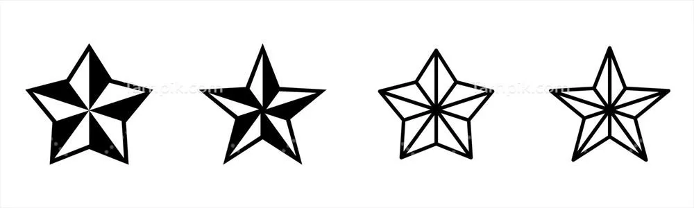 وکتور مجموعه چهار آیکون ستارهای برای طراحی مناسب برای وبسایتها
