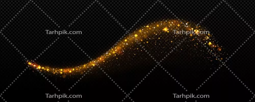 موجی از گرد و غبار ستارهای با خط طلایی و درخشان - وکتور زیبا