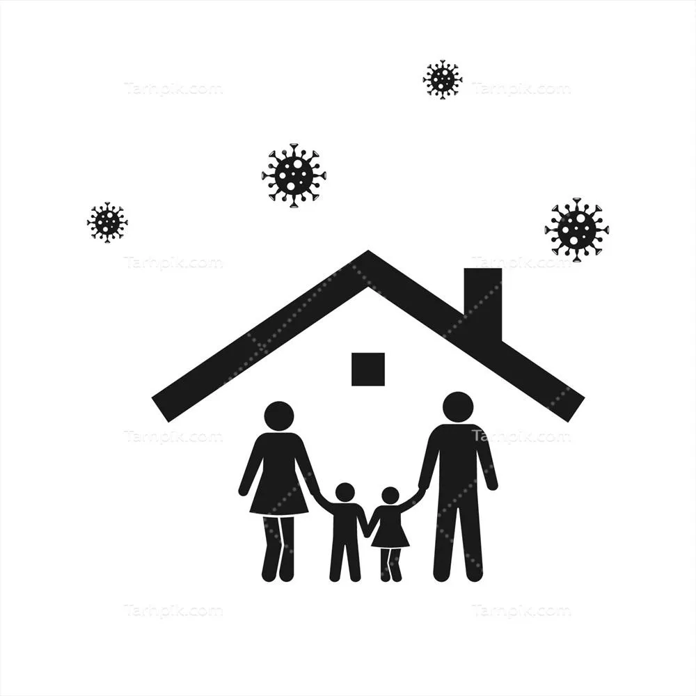 وکتور آیکون خانه‌نشینی: محافظت از خانواده با ماندن در خانه