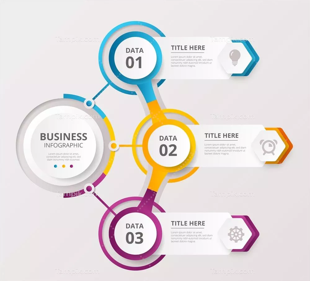 اینفوگرافیک وکتور مراحل کسب و کار به صورت گام به گام