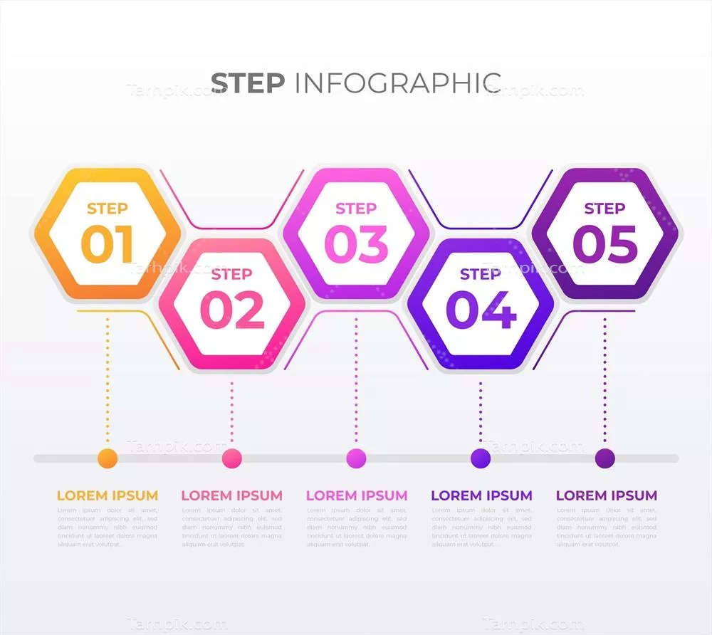 اینفوگرافیک مرحلهای در قالب وکتور: راهنمای بصری برای مراحل مختلف