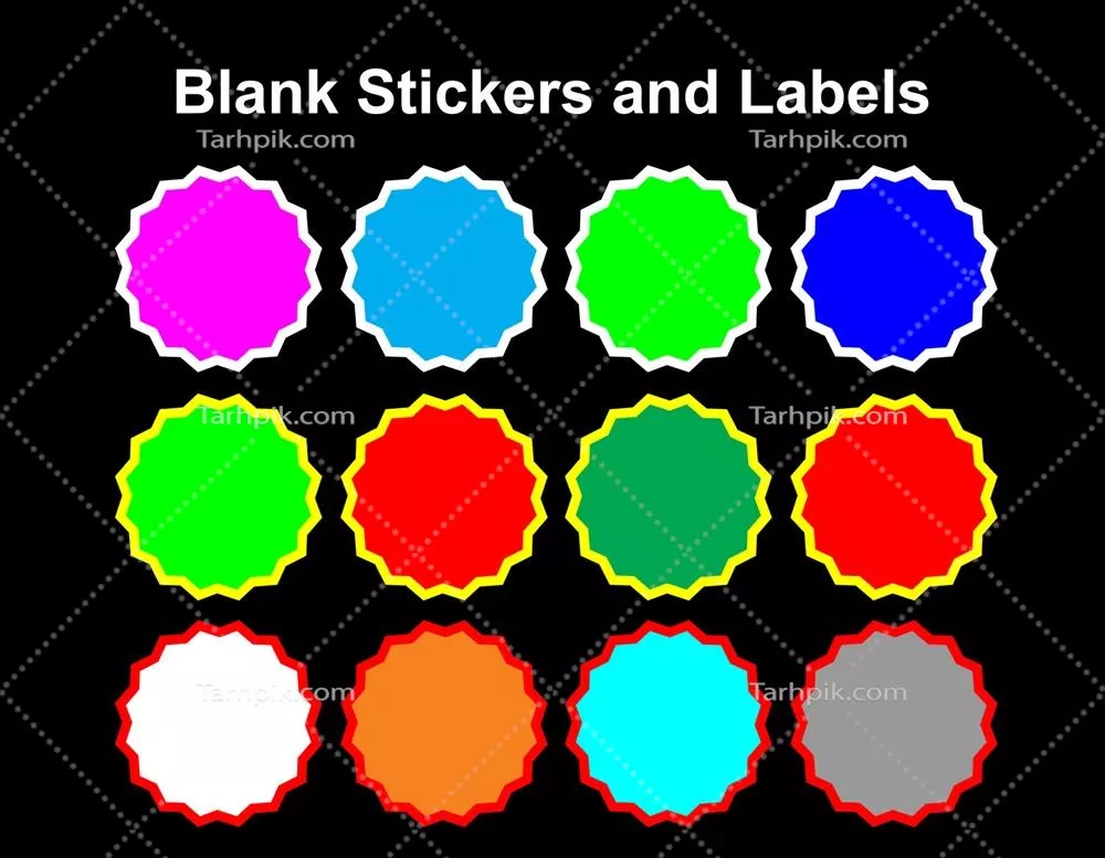 وکتور استیکرها و برچسب‌های چاپی و دیگر کاربردها برای طراحی خلاقانه