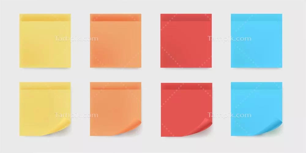 وکتور مجموعه کاغذ یادداشت چسبنده: ایده‌ای خلاقانه برای سازماندهی ملاحظات روزمره