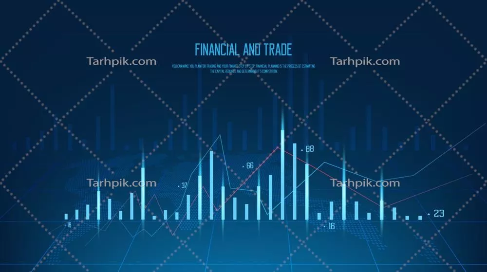 وکتور نمودار بازار بورس: چارت بار فارکس برای تجارت به رنگ آبی روشن