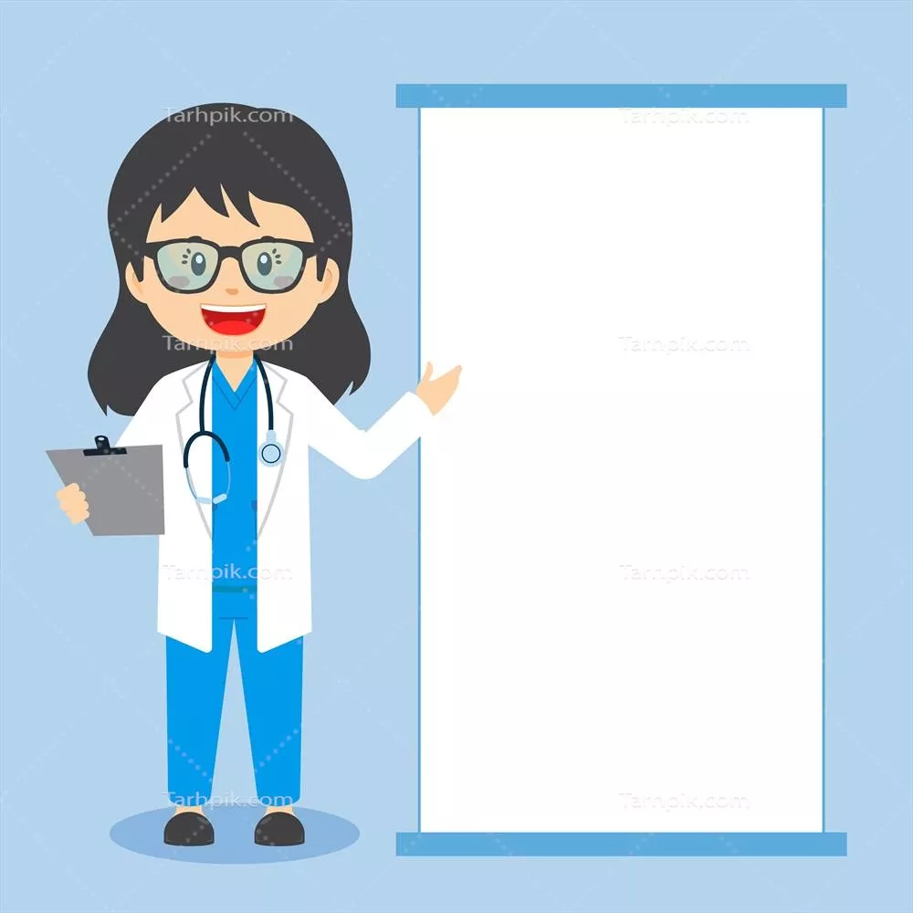 تصویر وکتور پزشک با تخته خالی برای پروژه‌های شما و غیره