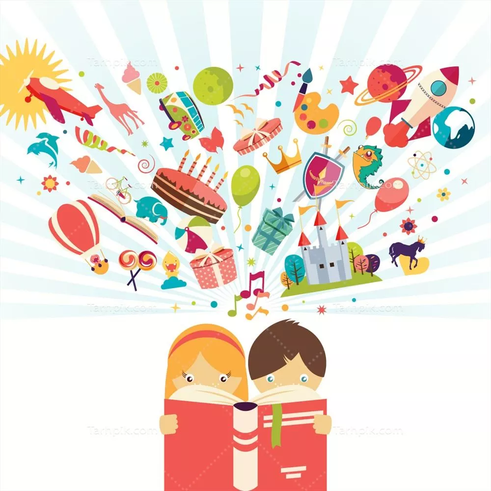 تصاویر وکتور زمینه کتاب داستان‌ها - طراحی جذاب و هنری