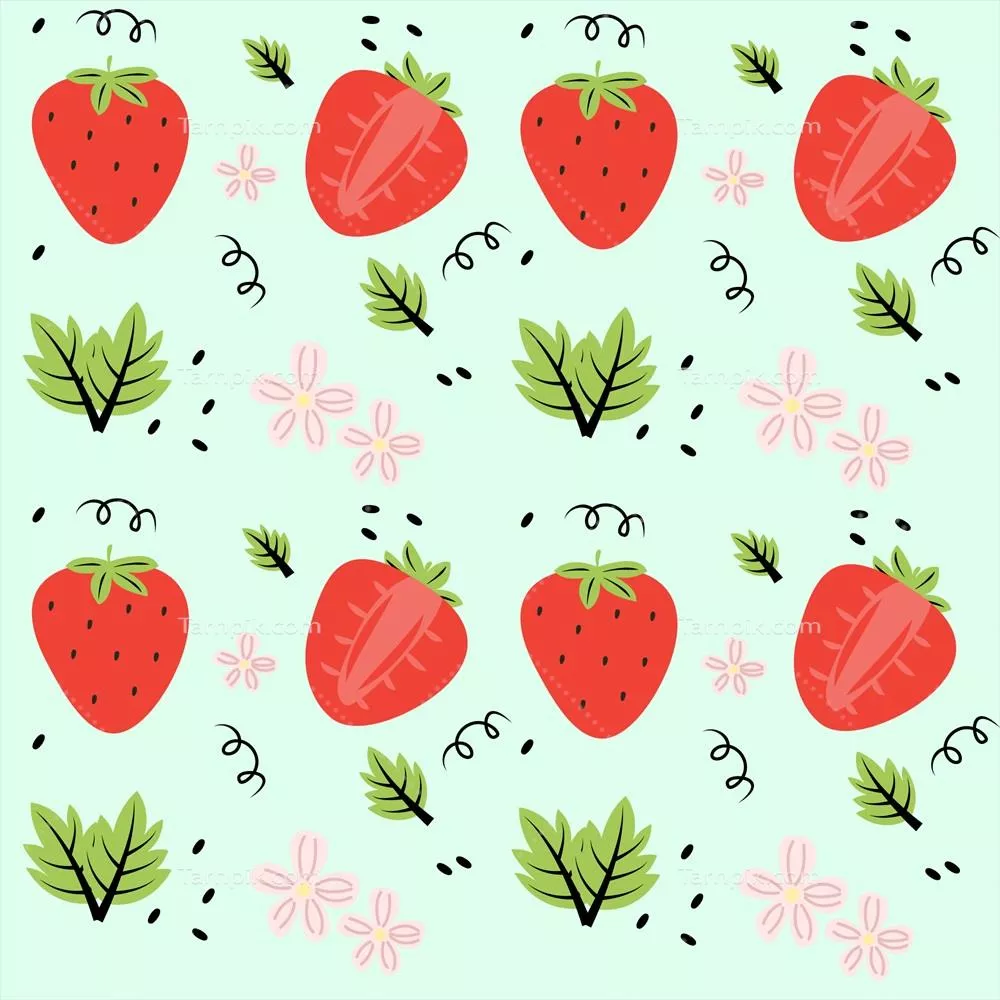 الگوی بی‌نهایت بافت توت‌فرنگی و طراحی وکتور زیبا