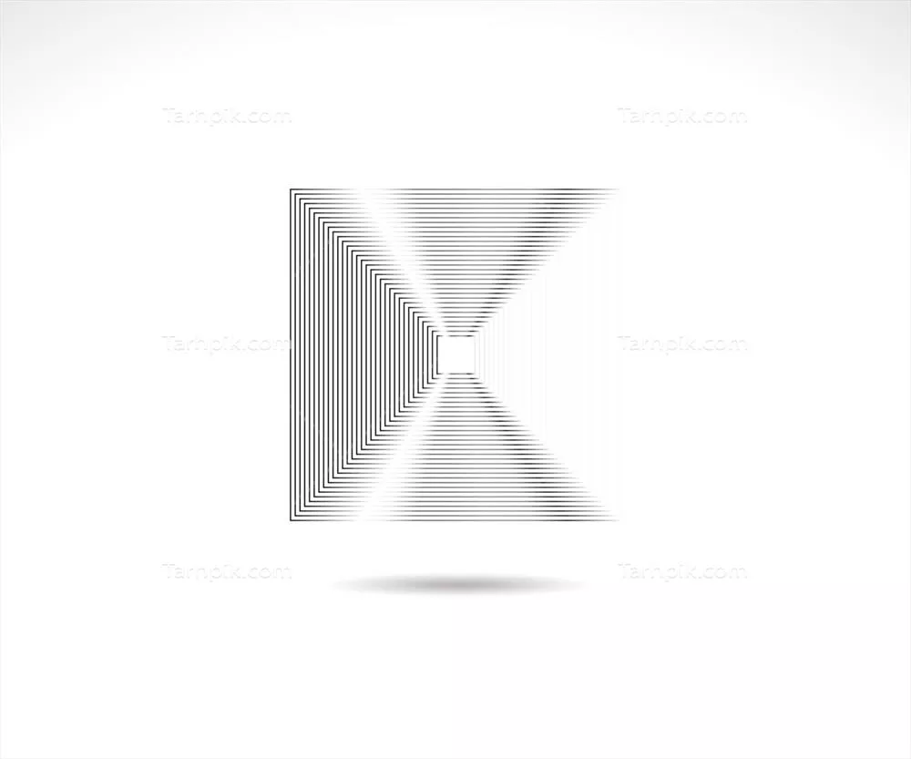 وکتور طراحی لوگوی چهارگوش با حاشیهٔ دوروی خطی و زیبا