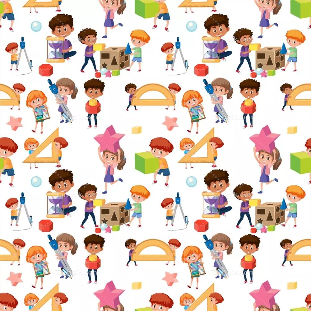 وکتور دانشجویی که در حال یادگیری ریاضی در پس‌زمینه‌ای یکدست است