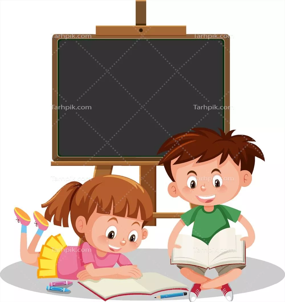 وکتور دانش آموز با بنر تخته سیاه: نماد یادگیری و آموزش موثر