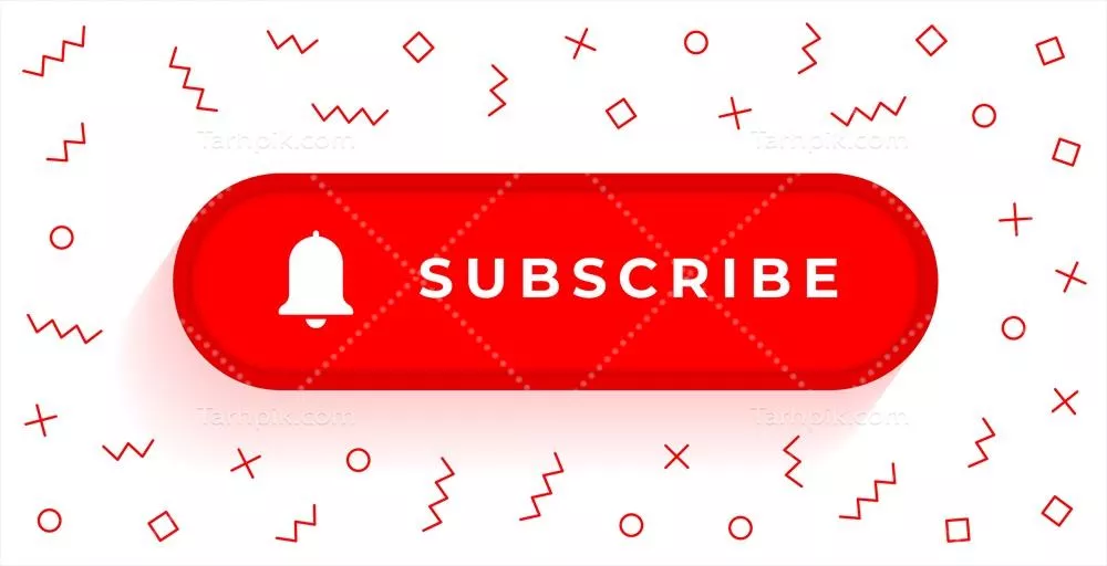 وکتور دکمه اشتراک با آیکون زنگ برای نوتیفیکیشن های جدید