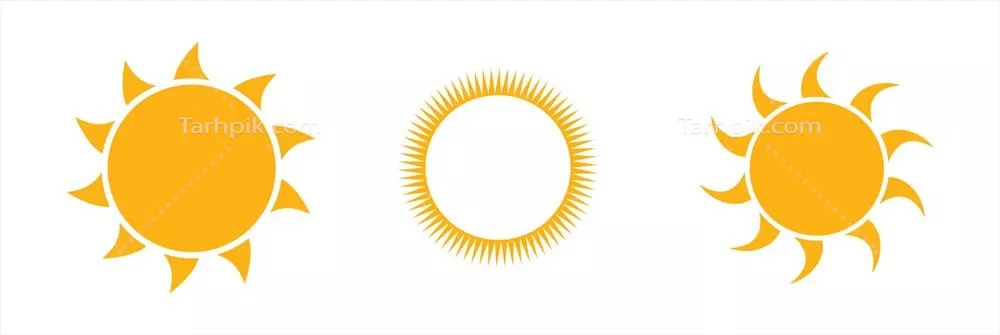 آیکون نمایه خورشید با طراحی وکتور بر روی زمینه سفید