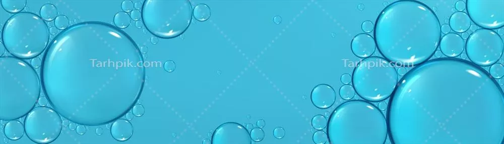 وکتور سطح آب با حبابها در پسزمینه آبی زیبا و دلنشین