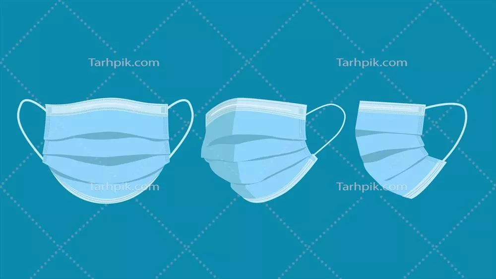 وکتور ماسک جراحی رنگ آبی برای حفاظت از ویروس کرونا و سایر آلودگیها