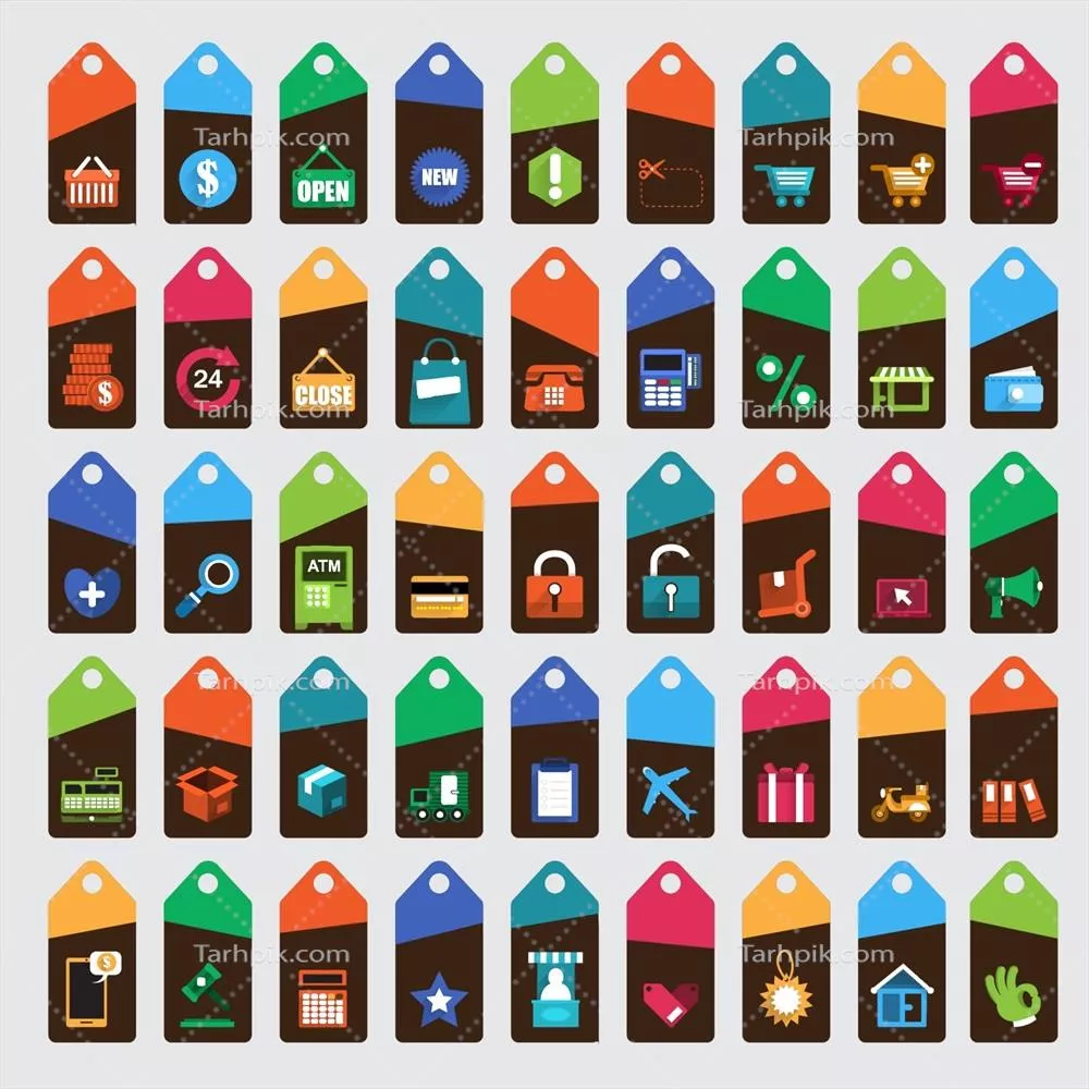 مجموعه وکتورهای تبلیغاتی برای برچسبها و تگها