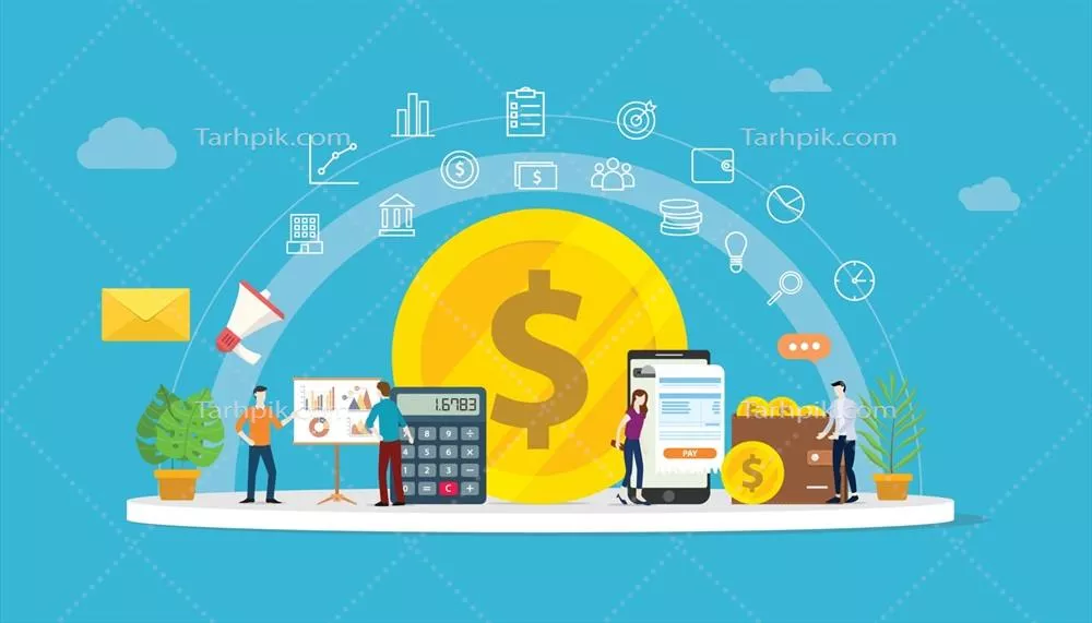 وکتور تیم‌کاری به منظور رشد مالی با استفاده از سکه‌های طلا