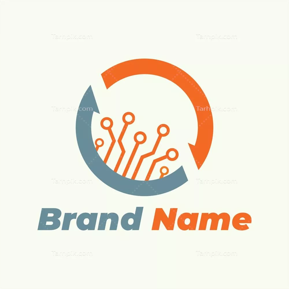 وکتور طراحی لوگوی فناوری ساده و خلاقانه با شکل‌های انتزاعی