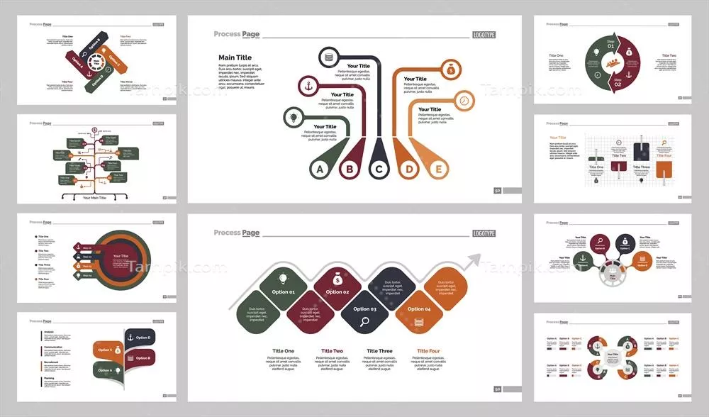 مجموعه ده قالب اسلاید ورک فلو وکتور برای ارائههای حرفهای