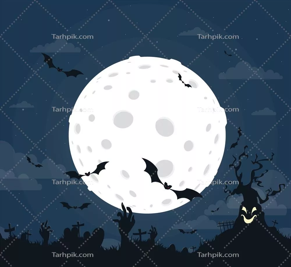 پسزمینه عالی هالووین با طراحی تخت و وکتور جذاب