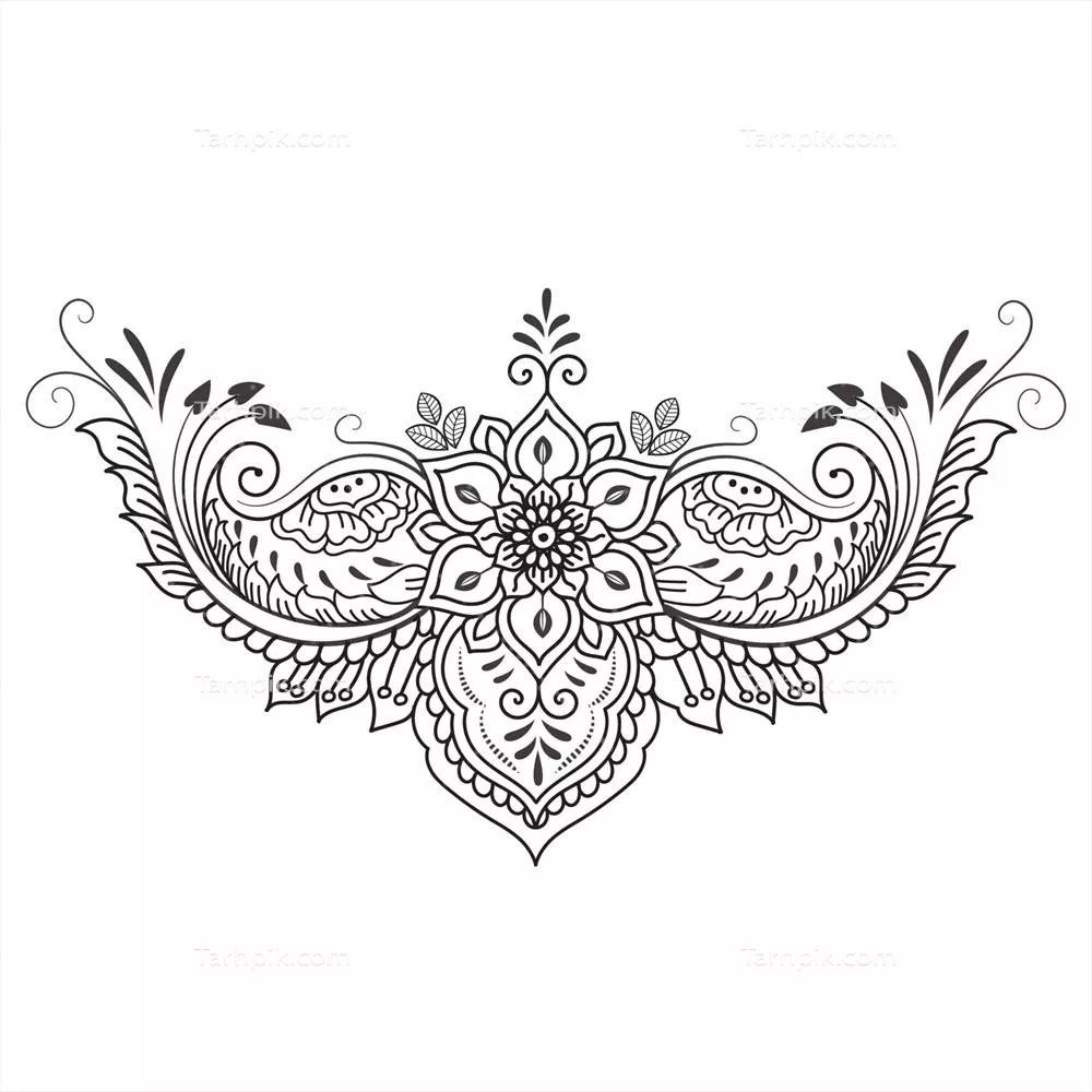 وکتور طراحی الگوهای گلدار سنتی برای پارچه های بافتنی و دوخت گردن