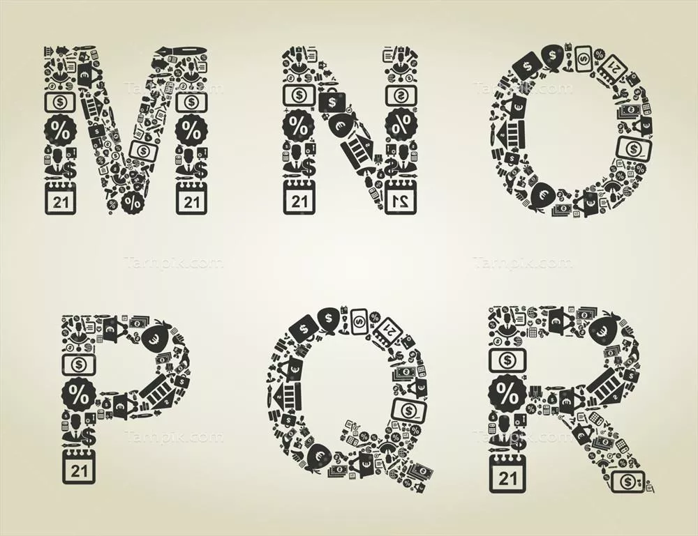 حروف الفبا از کسب و کار موضوعات: یک تصویر وکتوری زیبا