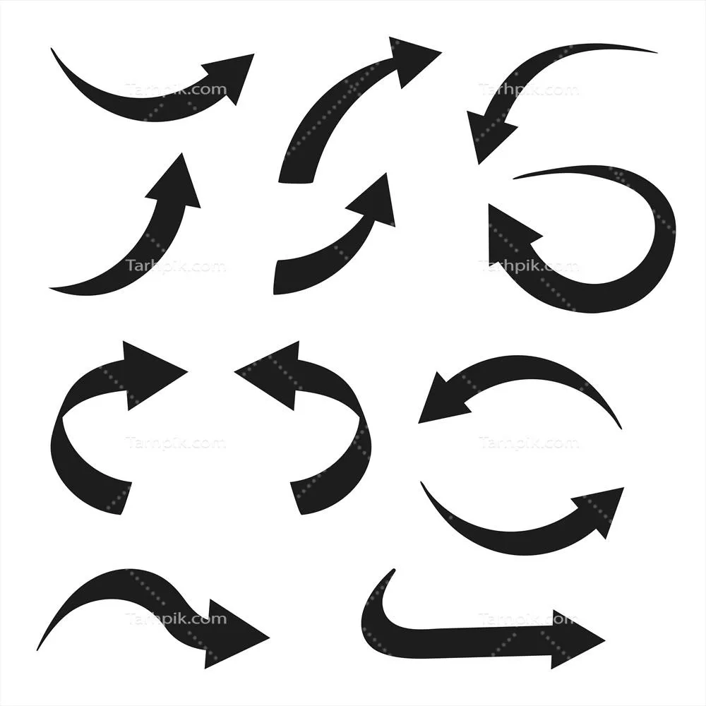 وکتور آرایهها و طراحیهای برداری با اشکال تیرکها با ضخامتهای نازک و ضخیم