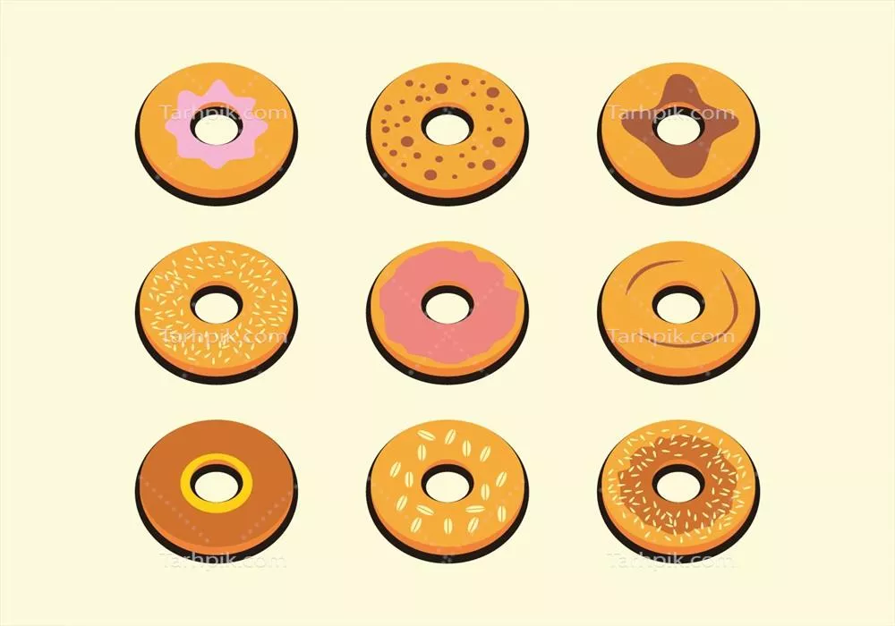 ست وکتور بگِل‌های خوشمزه برای استفاده در طراحی و بروشورها