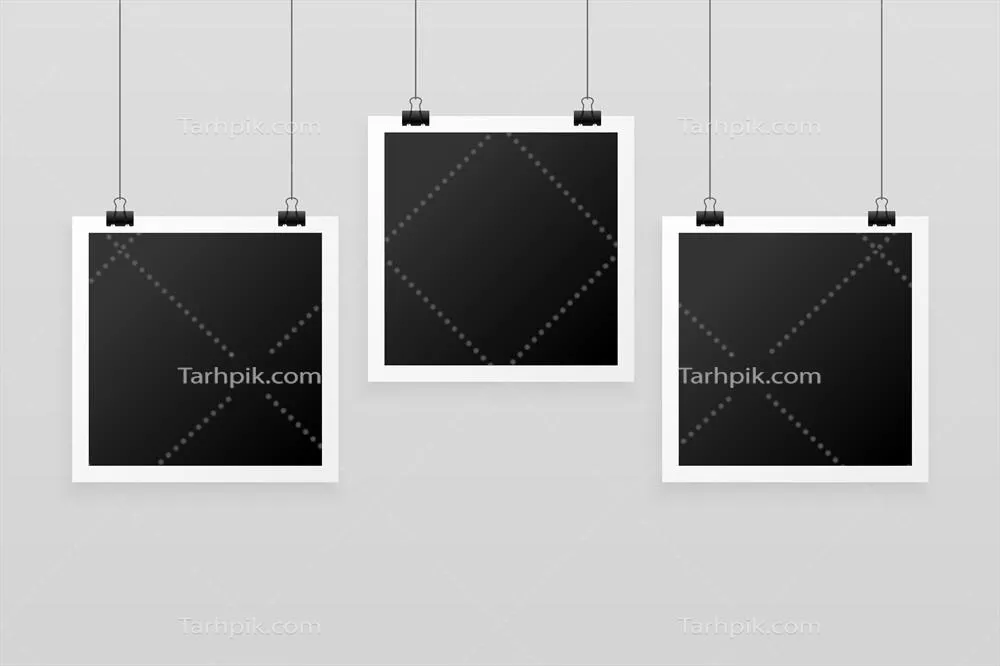 پسزمینه وکتور با سه چارچوب آویزان زیبا و هنری
