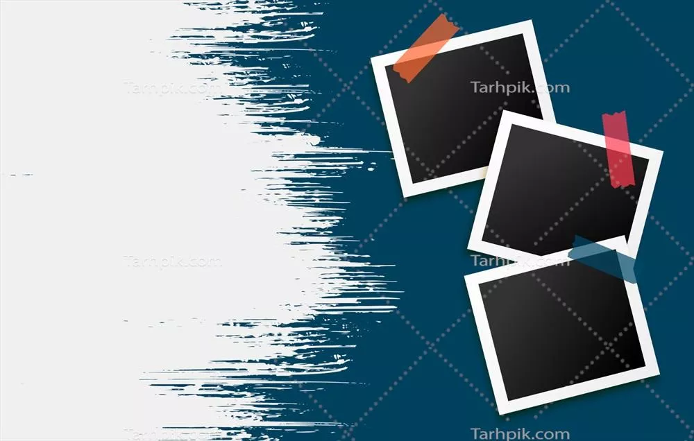 وکتور طراحی سه قاب بر روی زمینه آبی: ایدهای برای طراحی گرافیک مدرن