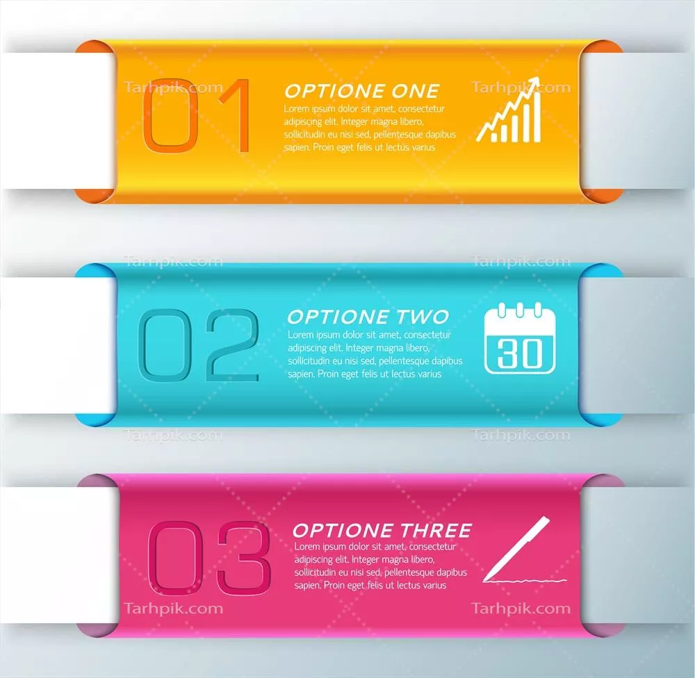 وکتور مجموعه سه بنر افقی شیک با طراحی نارنجی و آبی روشن برای ارائه