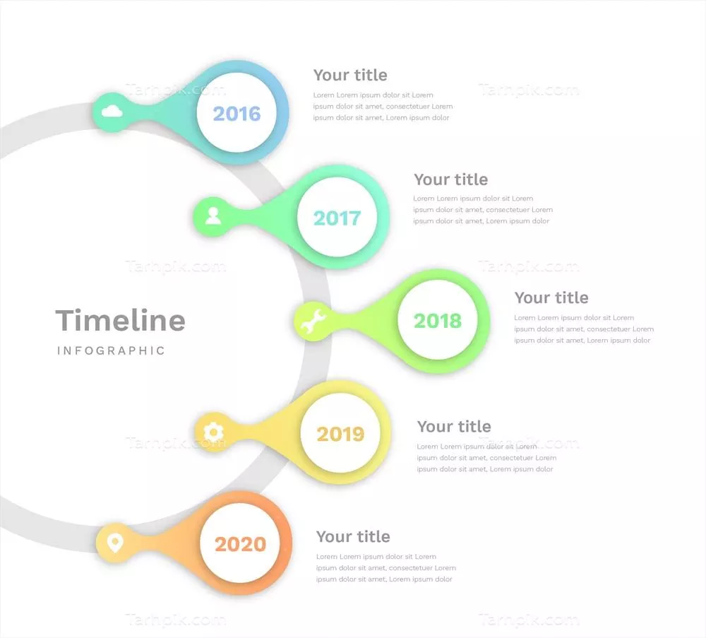 الگوی اینفوگرافیک زمانبندی به سبک فلت و وکتور