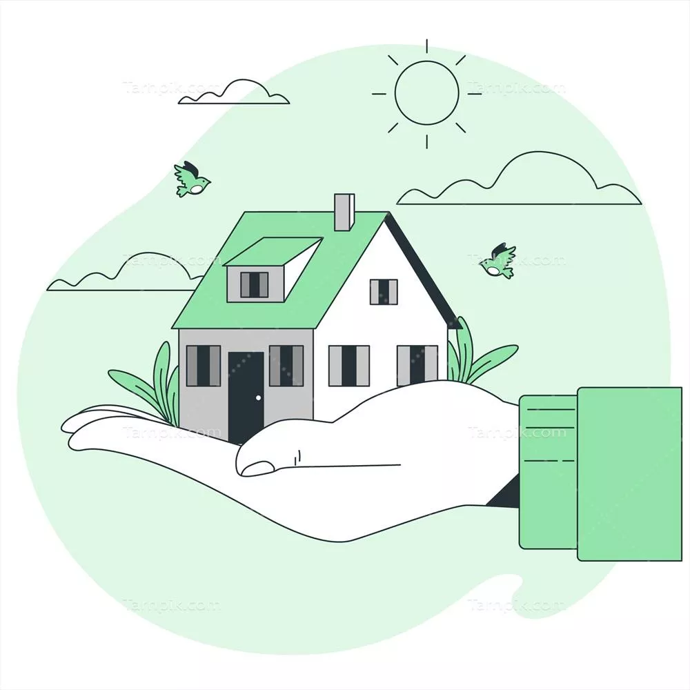 وکتور تصویرسازی مفهومی خانههای کوچک با طراحی مدرن و کارآمد