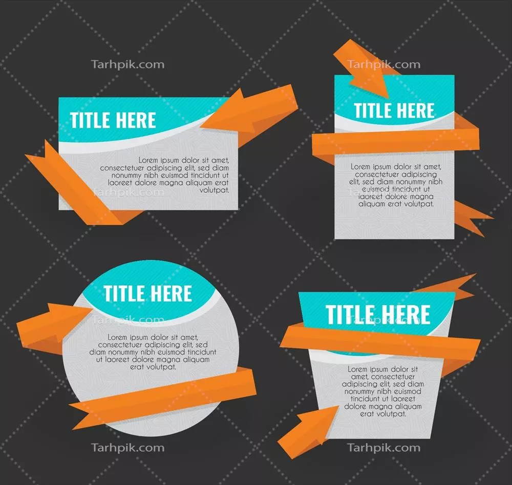 برچسب‌های متنوع با پیکان‌ها به صورت وکتور برای طراحی گرافیکی