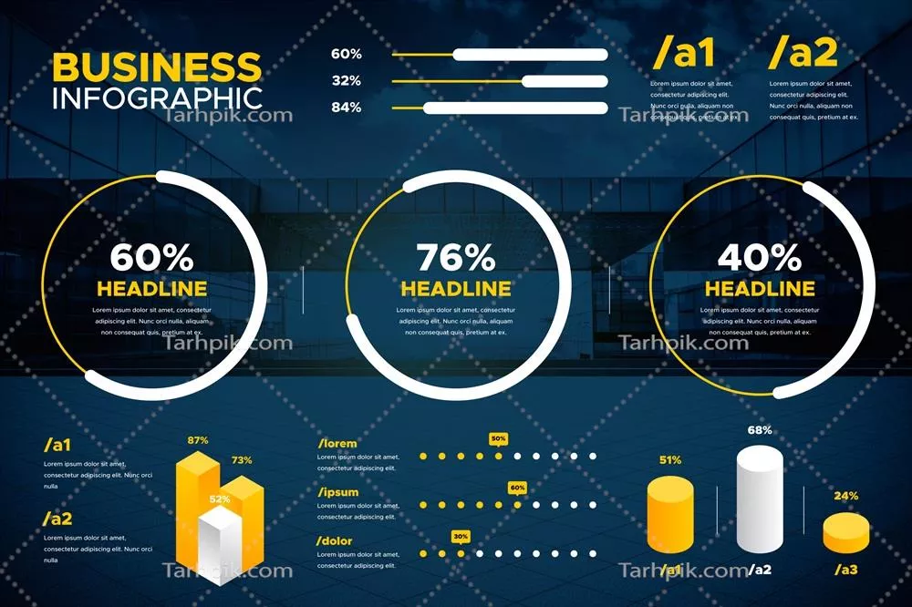 چارتهای اینفографیک کسبوکار: نمودارها و تصاویر وکتور متنوع