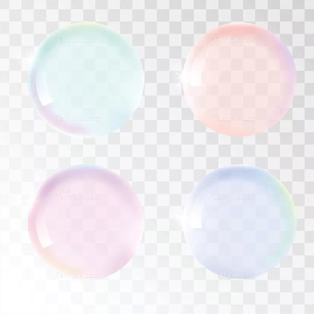وکتور سállبه شفاف رنگی: توپ های دایره‌ای انتزاعی با جلوه‌ای شیشه‌ای