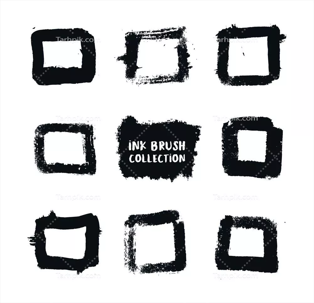 وکتور ضربه قلم موی با رنگ سیاه و نقاشی و خطوط هنری و طراحی