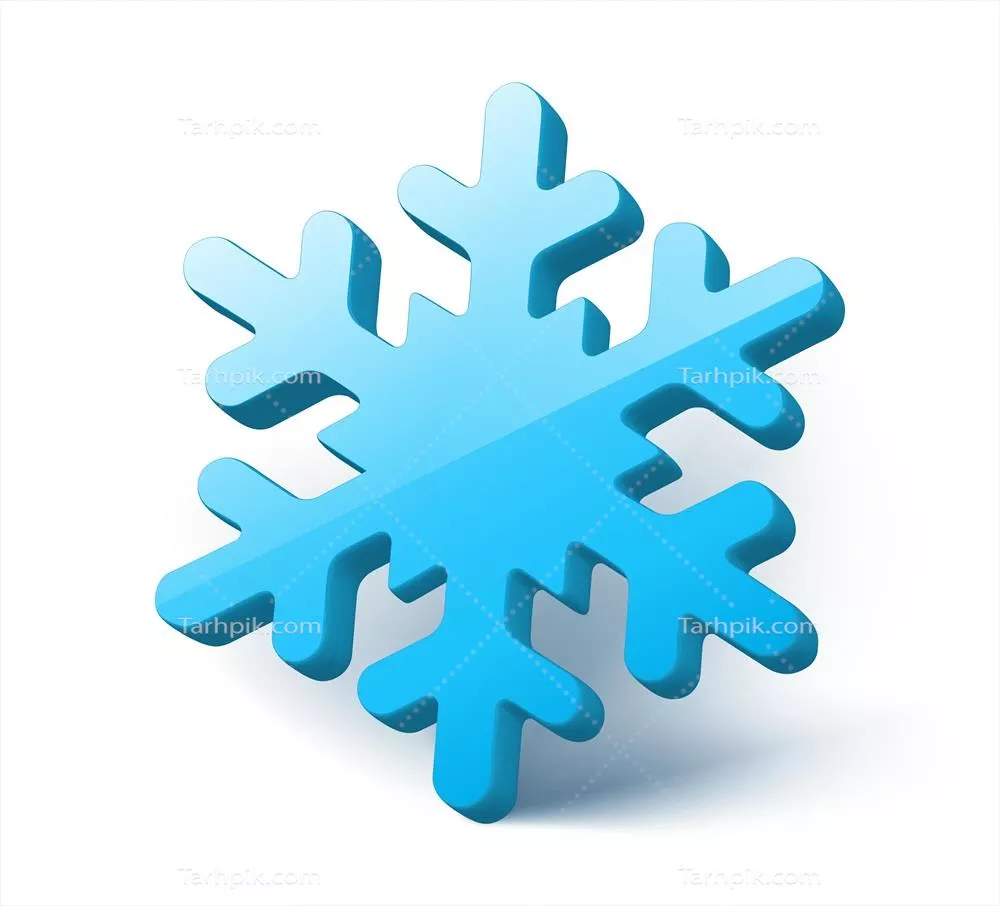 طرح وکتور برفباره آبی رنگ بر روی پسزمینه سفید
