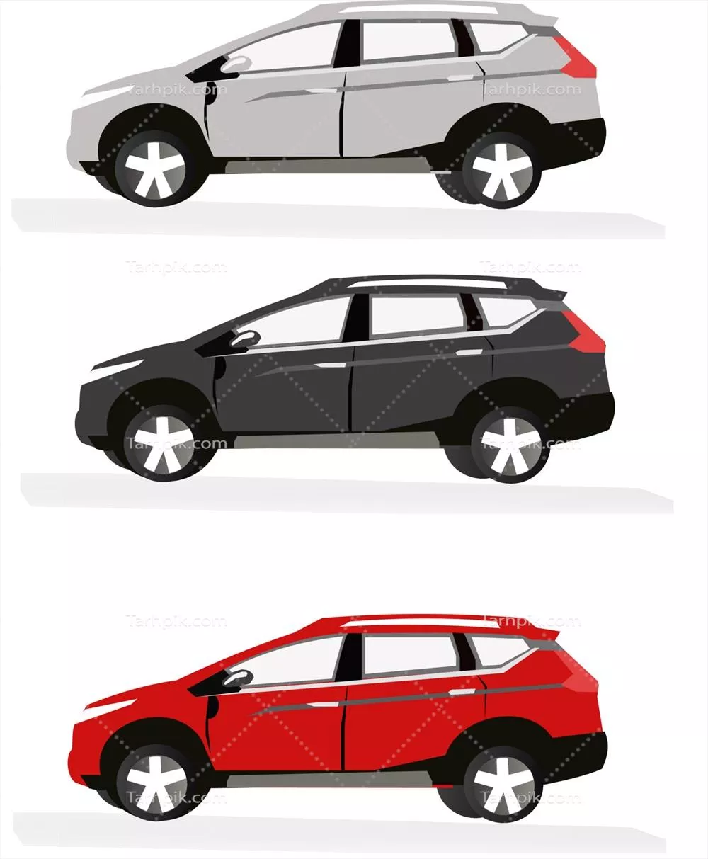ترسیم وکتوری نمایی از خودروی شهری با طراحی مدرن و کارآمد
