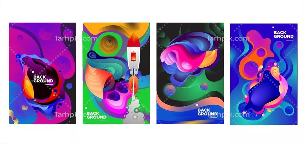 بنر پس‌زمینه گریدی رنگارنگ و مایع با طراحی وکتور