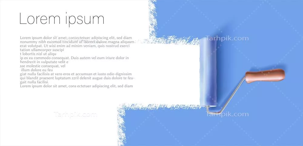 بنر طراحی وکتور با رنگ آبی و خط‌کش جهت فضای خالی برای متن شما