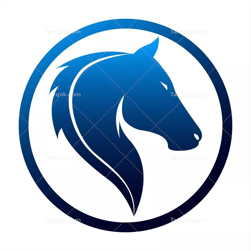 شکل وکتور گرادیانی اسب با دایره گرادیان، ایده آل برای طراحیهای مدرن