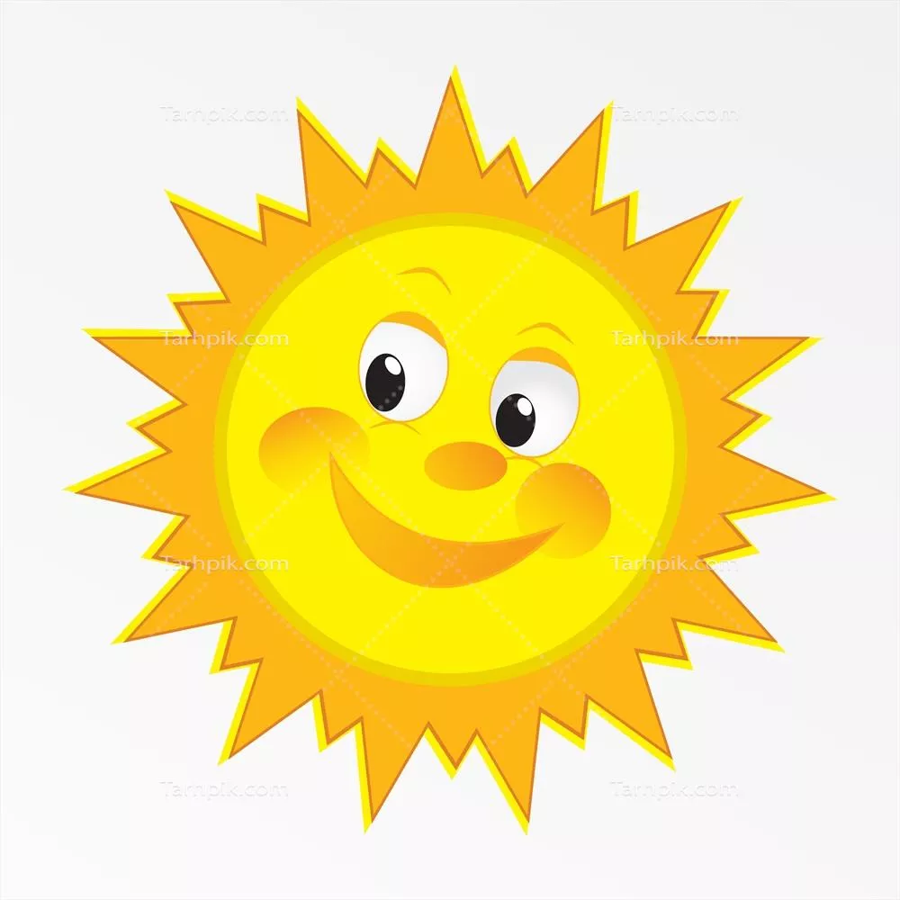 طراحی وکتور خوشحال با تصویر آفتاب وکتوری زیبا