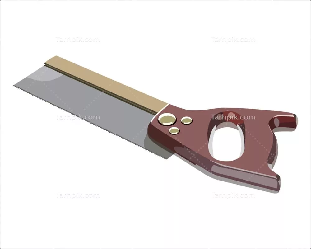 تصویر وکتوری نمای نزدیک از یک اره تاشو برای هرس شاخه ها