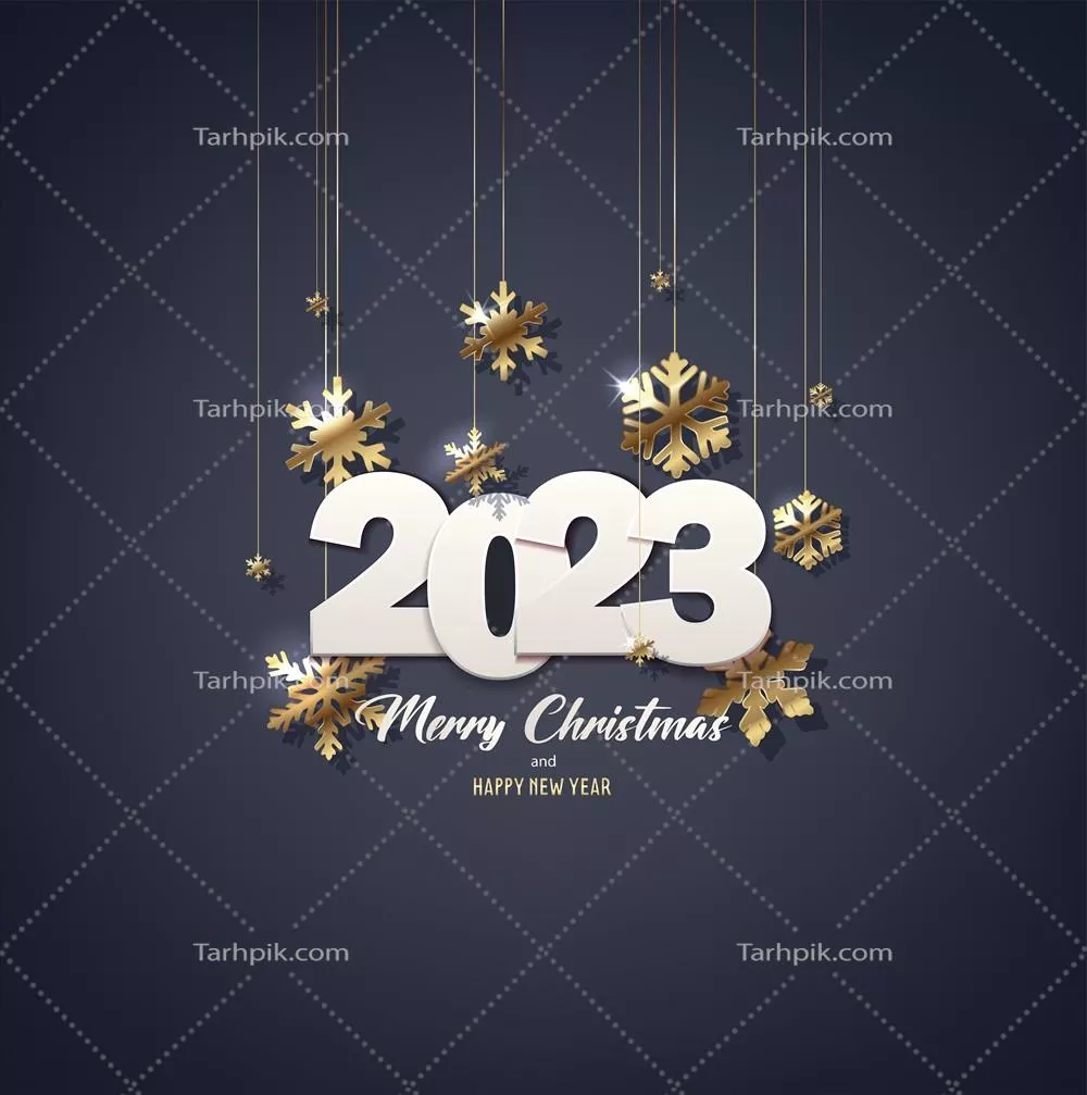 تصویر وکتوری تبریک کریسمس و سال نو با پس‌زمینه‌ای زیبا و شاد