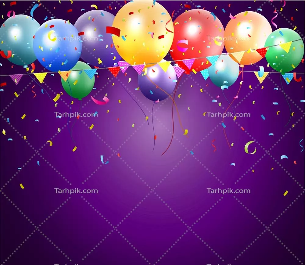 طرح وکتور جشن تولد با بادکنک و کُنجدِی برای جشن های شاد